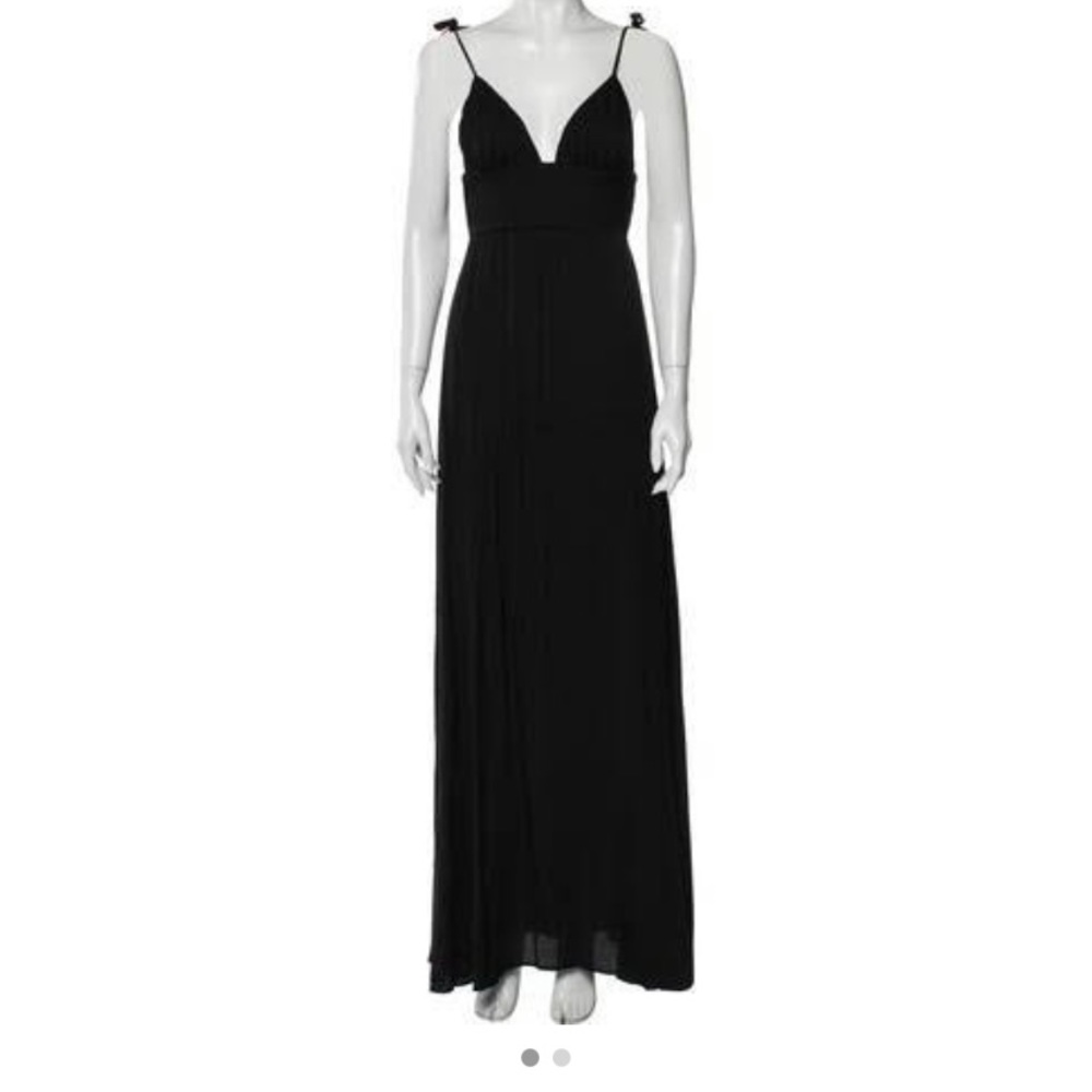 V neck tie strap maxi dress